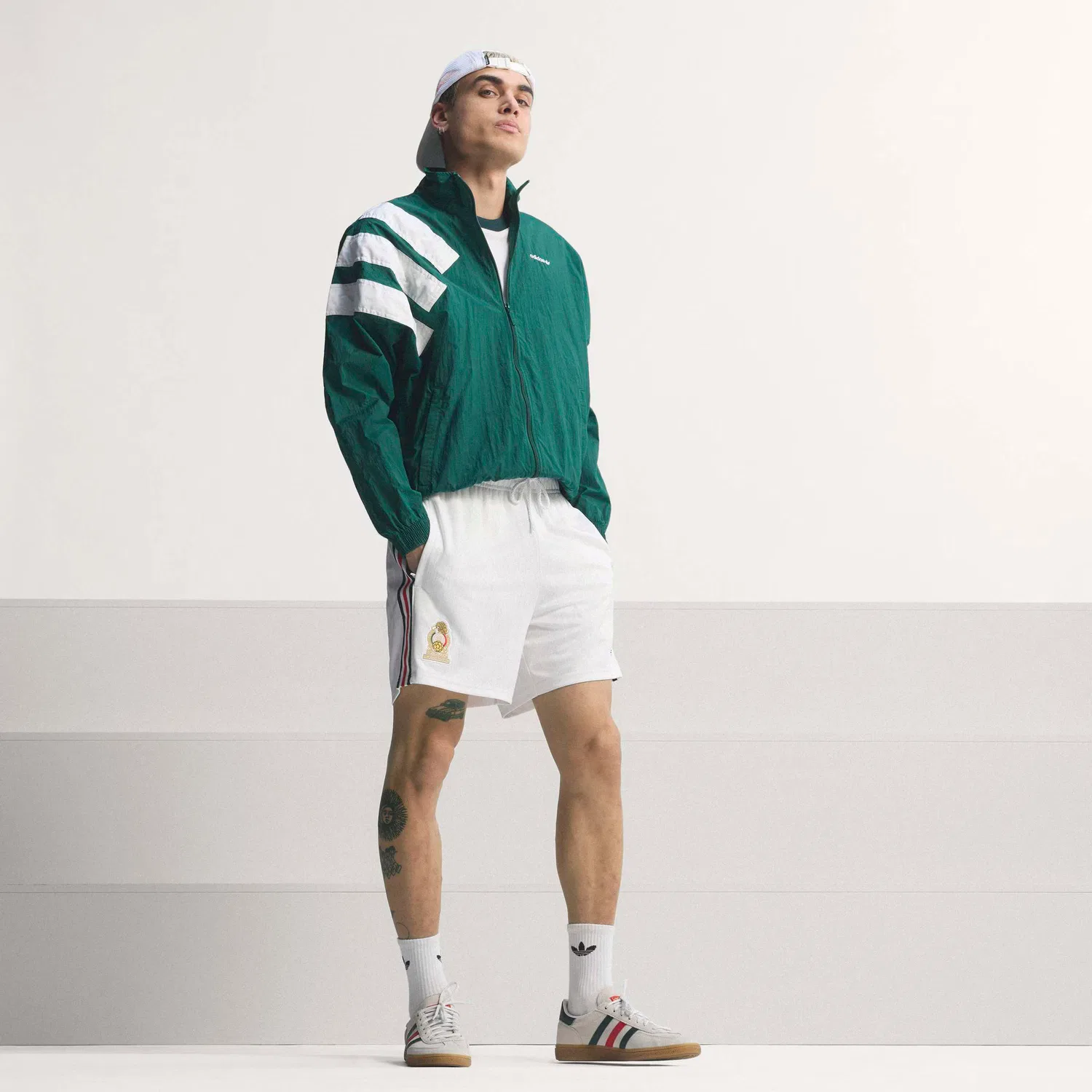 Спортивные шорты Adidas Performance свободного кроя Mexiko Originals белого цвета — фото 2