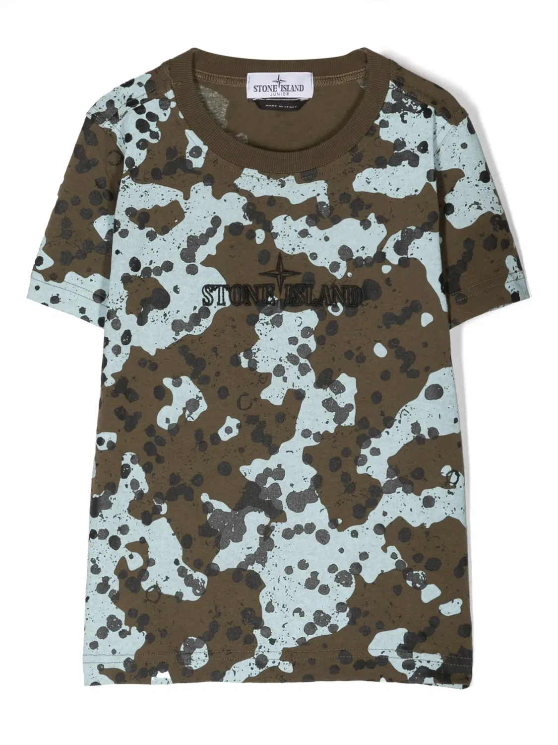 Футболка с камуфляжным принтом и логотипом Stone Island, зеленый