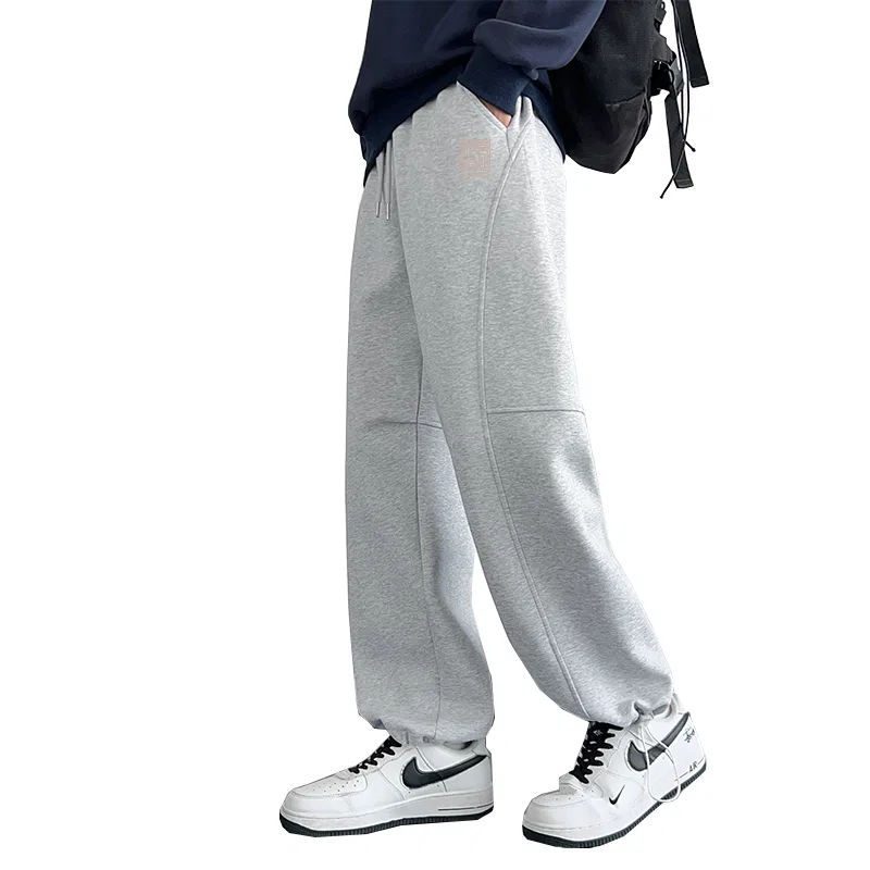 Детские спортивные штаны свободного кроя с утяжкой Tonlion, Heather Grey