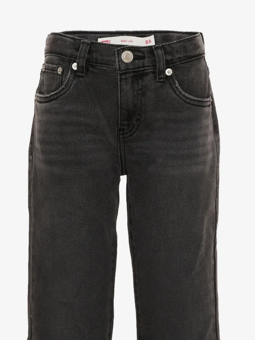 Выцветшие широкие джинсы Levi's Kids, черный — фото 3