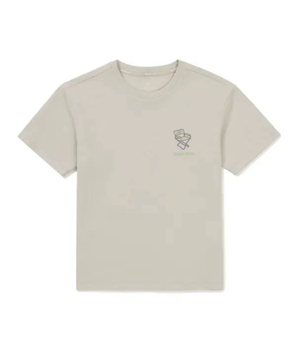 Футболка детская с коротким рукавом, кемпинговая, Snowpeak Apparel Kids, песочный бежевый — фото 2