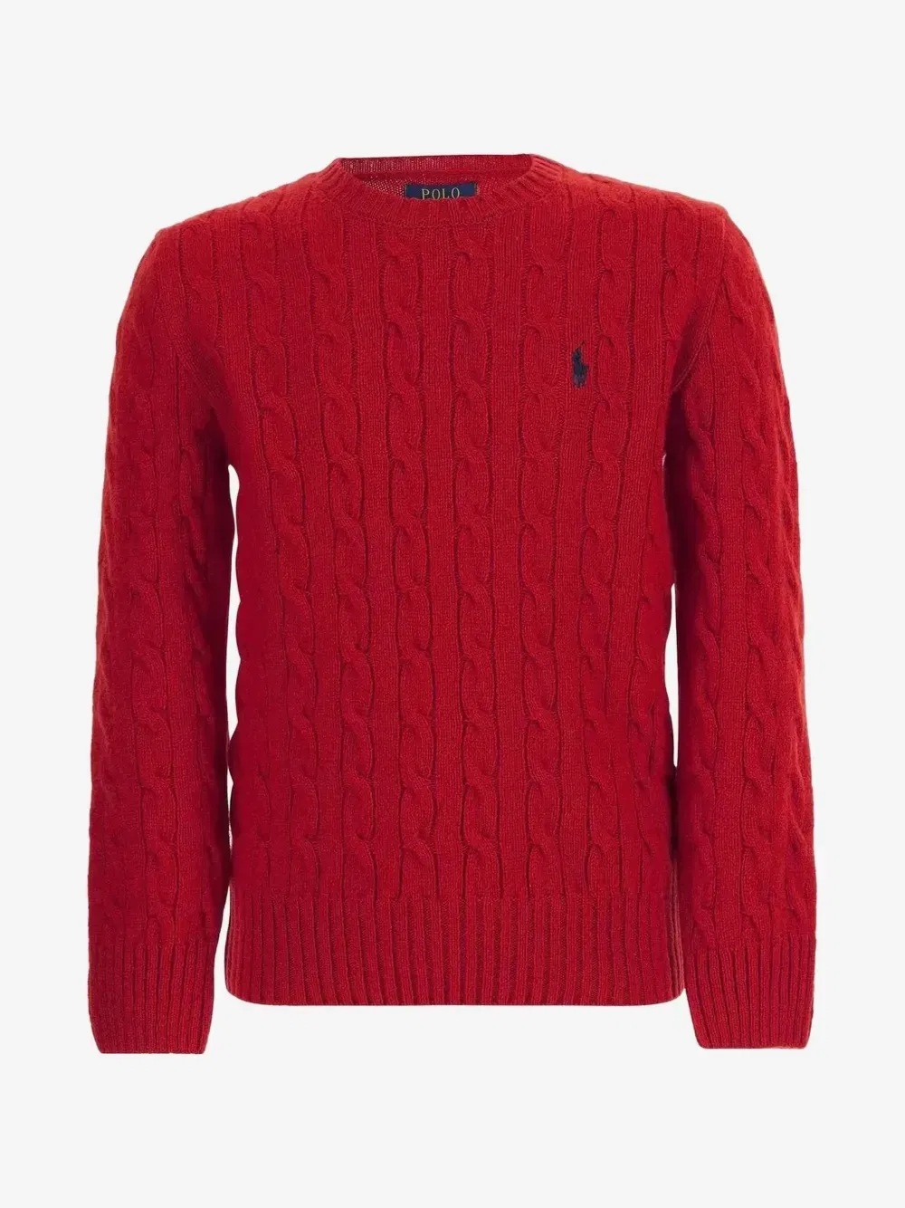 Вязаный свитер с вышитым логотипом POLO RALPH LAUREN KIDS, красный