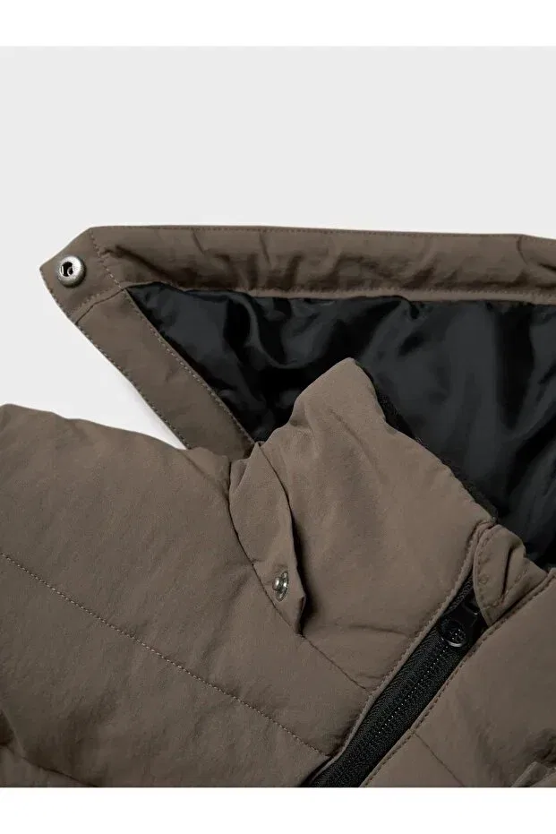 Детское зимнее пальто для девочек пуховое Kids nkmmelvın puffer children's coat Name It, Morel — фото 4