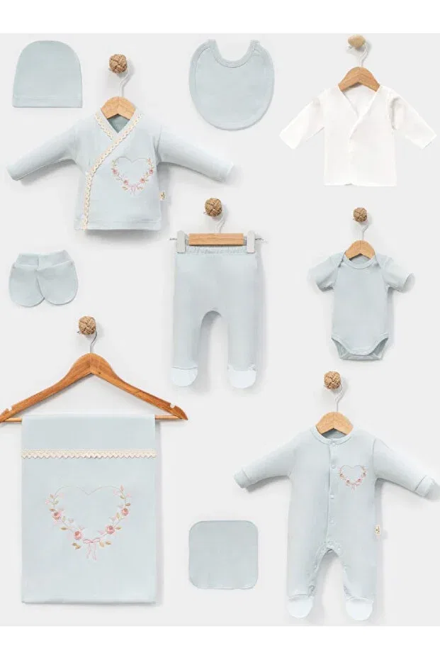 Детский комплект боди для новорожденных девочек с вышивкой сердце Heart embroidered Cherub Baby, Blue