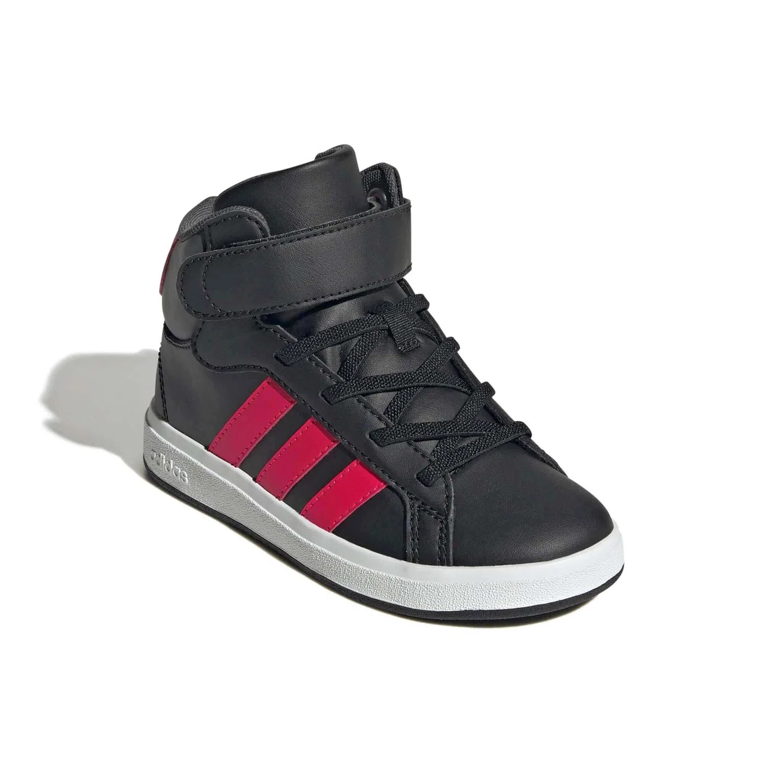 Детские кроссовки с высоким верхом Grand Court Mid K Adidas, Cblack Lucred Gresix — фото 2