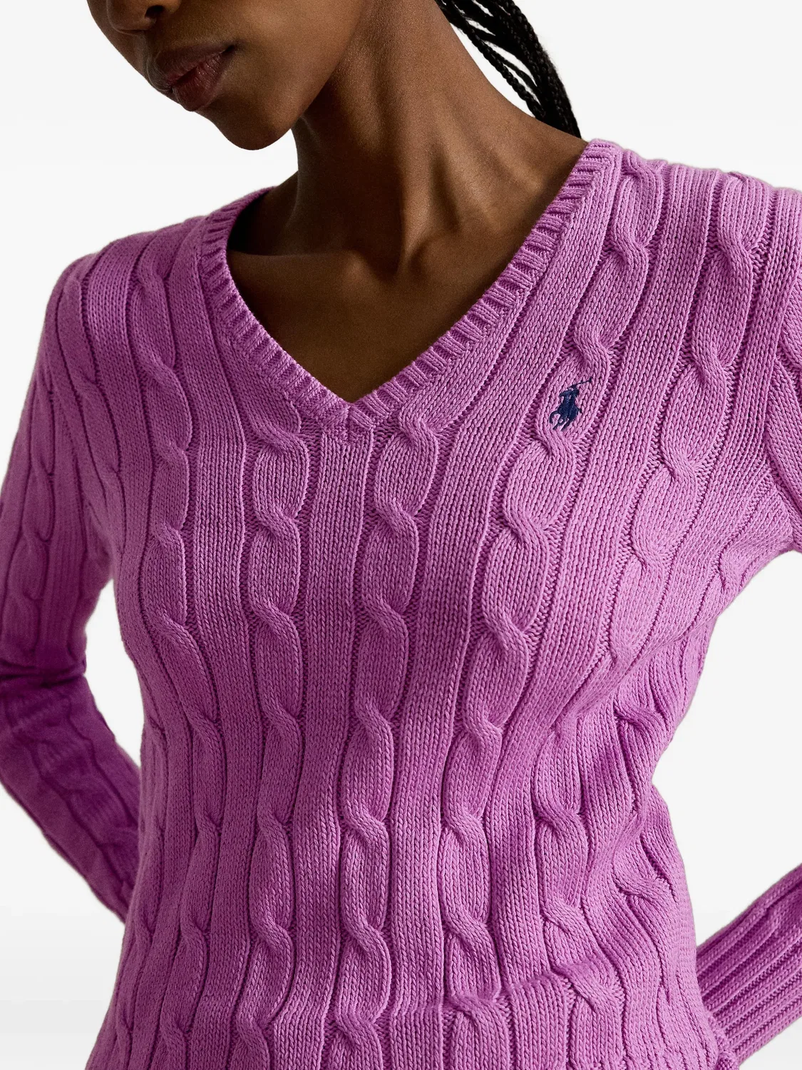 Polo Ralph Lauren Свитер хлопковый розовый — фото 3