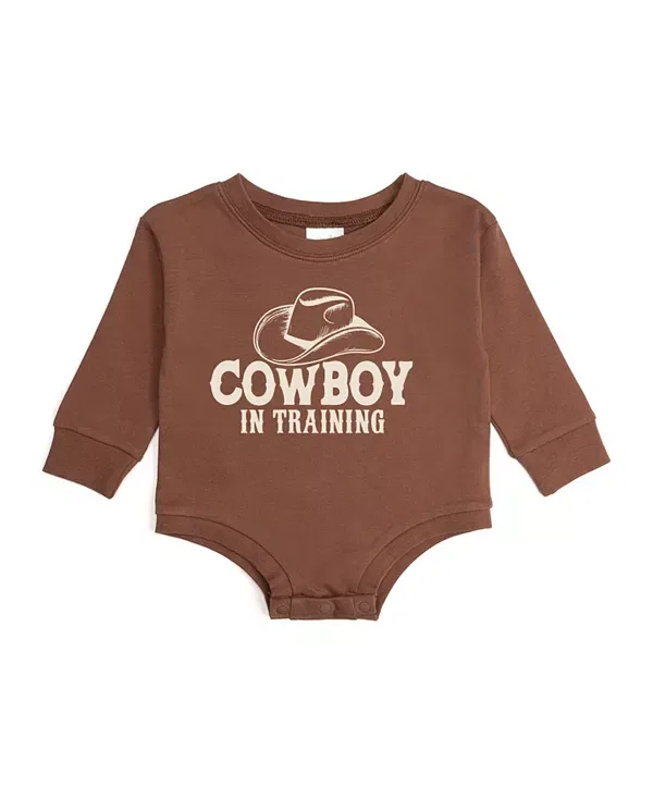Детский комбинезон с длинным рукавом Cowboy In Training Western Sweet Wink, коричневый