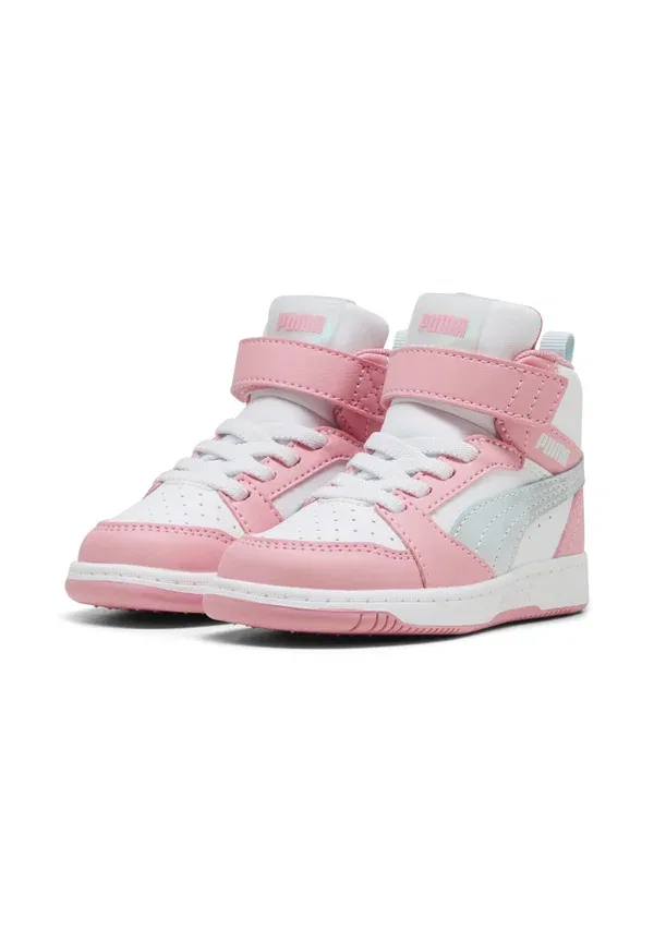 Кроссовки с застежкой-липучкой Rebound mid space belle Puma, Sea Glass/Pinkscape/White, белый/розовый — фото 2