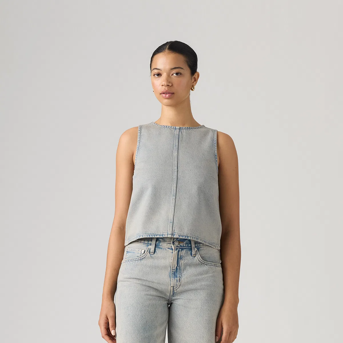 Женская майка без рукавов с круглым вырезом Light Blue Levis, Light Blue — фото 4