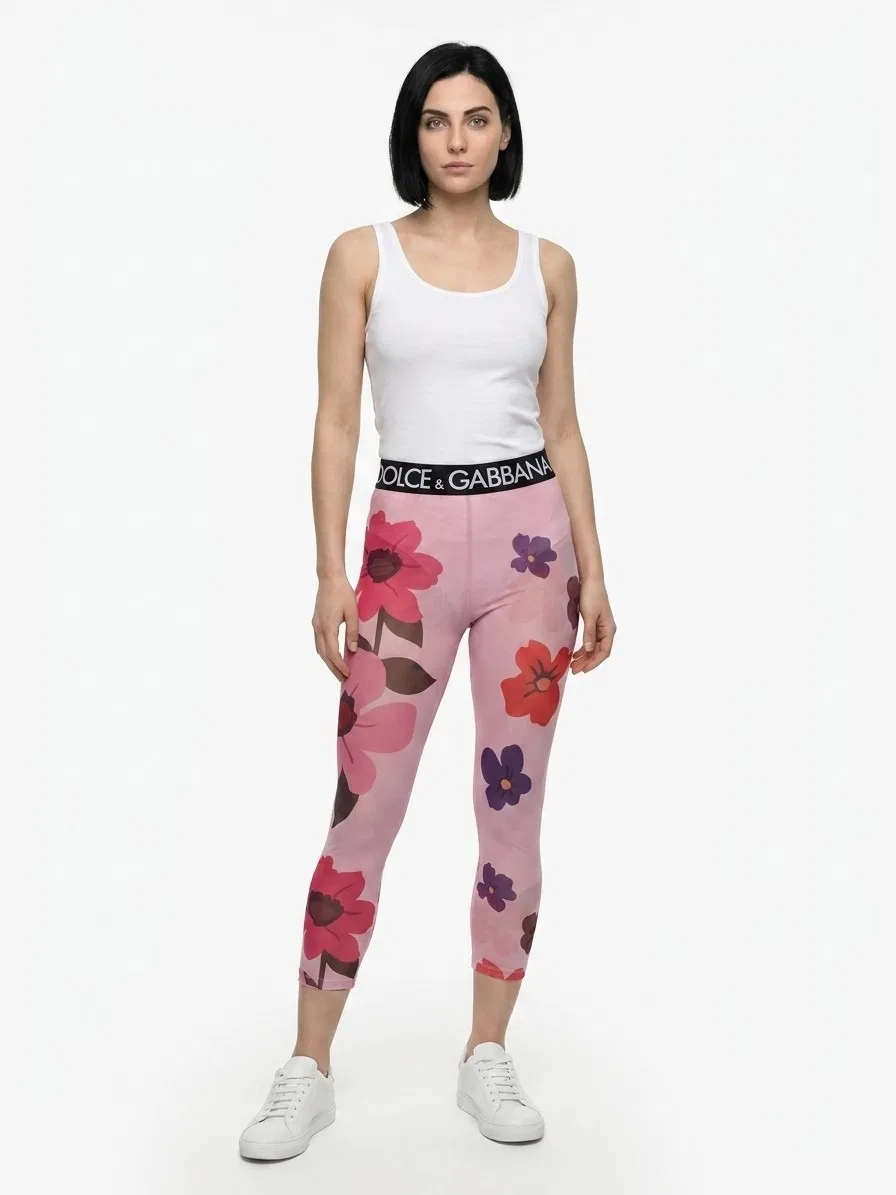 Женские леггинсы из эластана Dolce & Gabbana, Pink