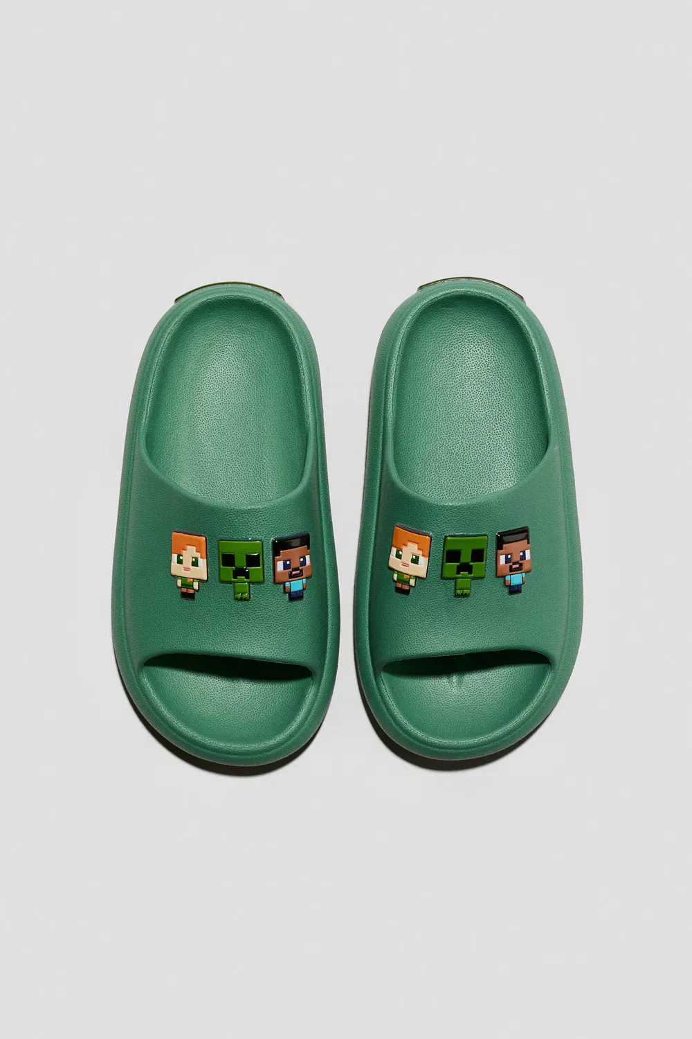 Детские сандалии с принтом Chunky Pool Shoes H&M, Dark Green/Minecraft — фото 3
