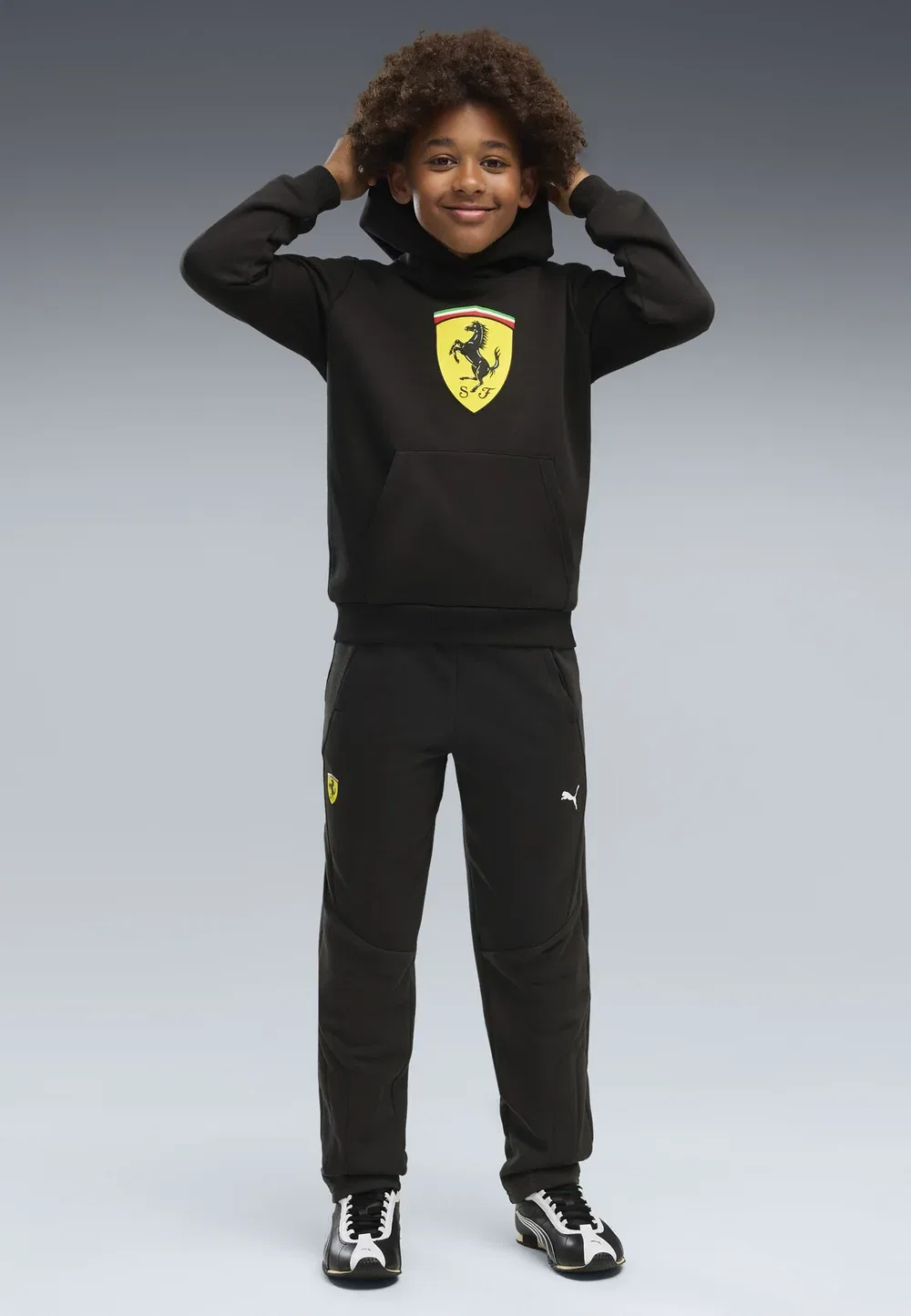 Толстовка с флисовой подкладкой и цветным щитом Scuderia Ferrari Puma, Black — фото 3