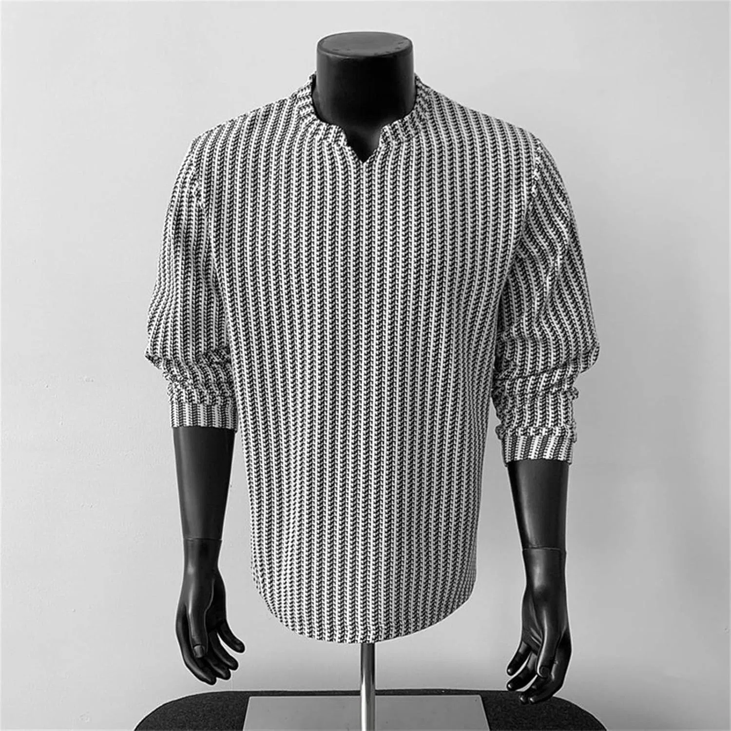 Мужская длинная футболка с ребристой текстурой, White — фото 4
