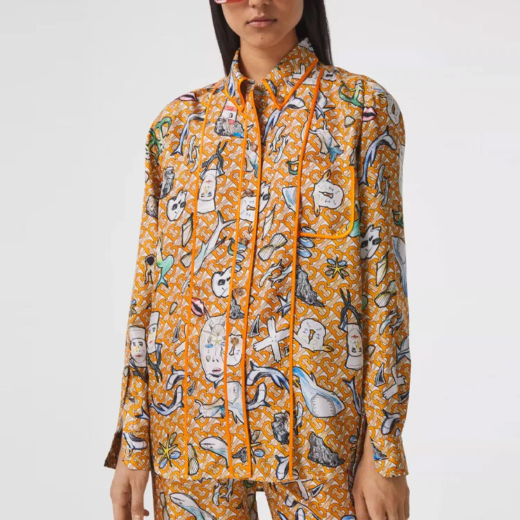 Женская футболка с принтом Shirt Burberry, Multicolor — фото 3