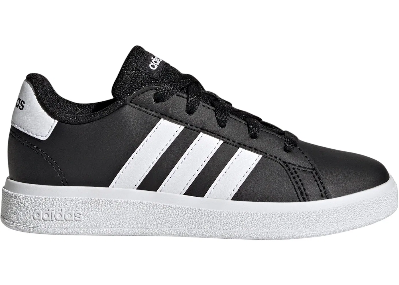 Детские кроссовки с закрытой пяткой Adidas Grand Court, Core Black/Cloud White/Core Black
