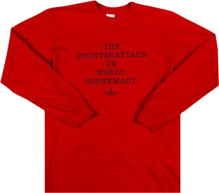 Футболка Supreme x Undercover x Public Enemy Counterattack Long-Sleeve T-Shirt 'Red', красный — фото 2