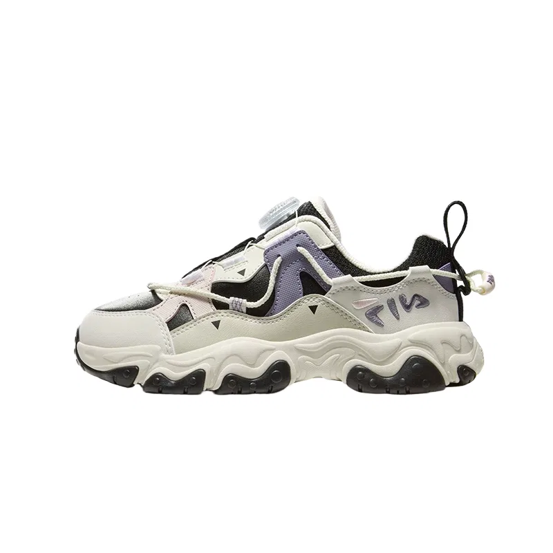Детские кроссовки для бега с гибкой подошвой FILA KIDS, Black/Milk White