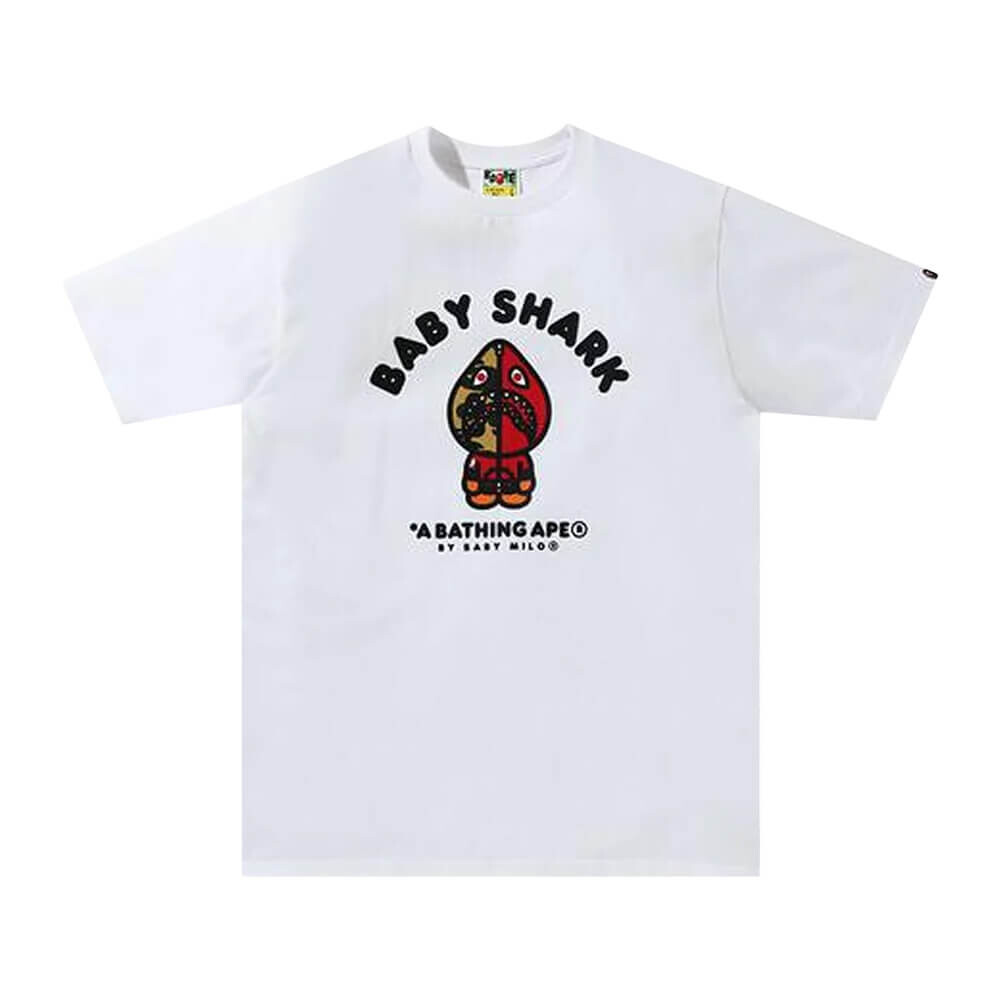 

Футболка Bape Baby Milo Shark College, белый/красный