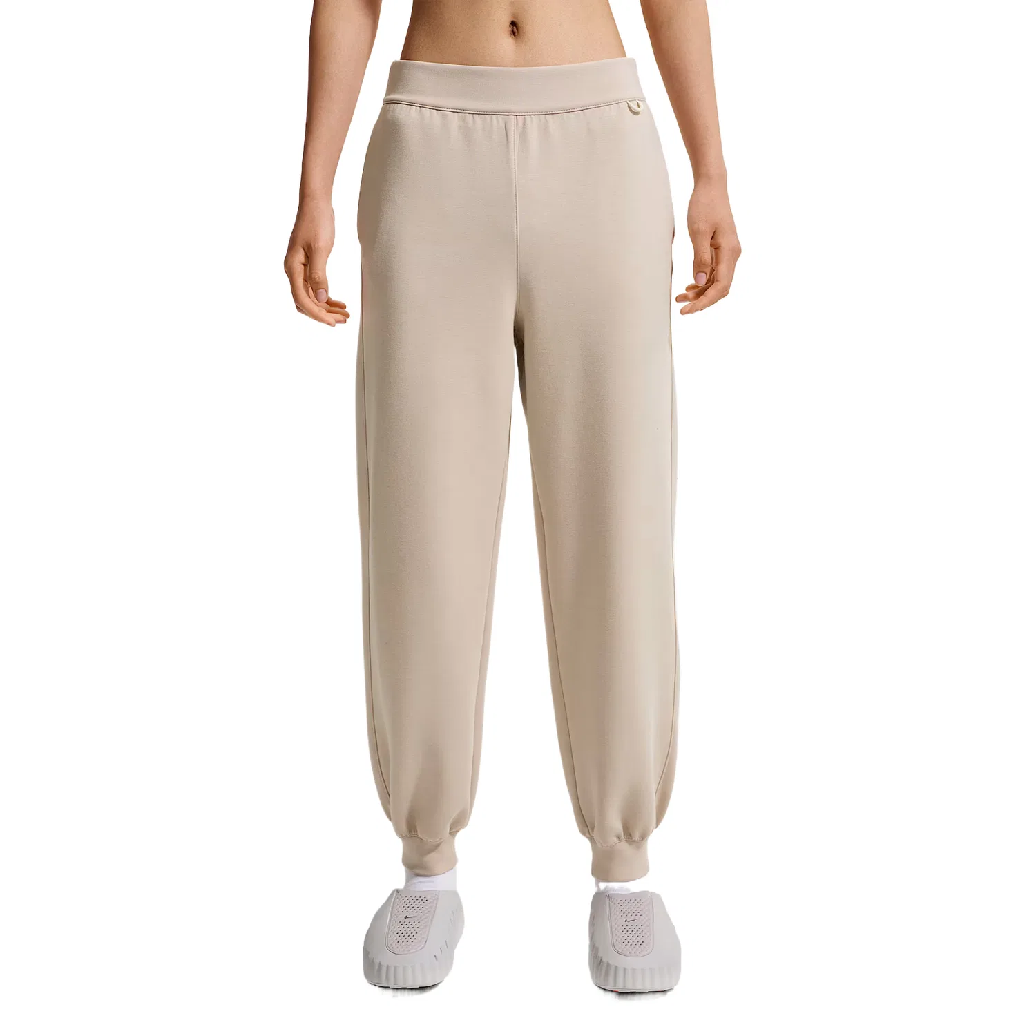 Женские трикотажные спортивные штаны с манжетами Nike, Cream II/Preppy Gray