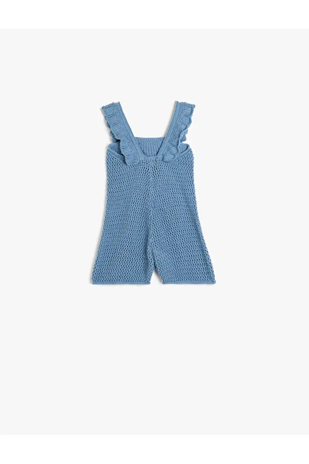 Детский джемпер-комбинезон с квадратным вырезом и оборками Koton, Blue — фото 2