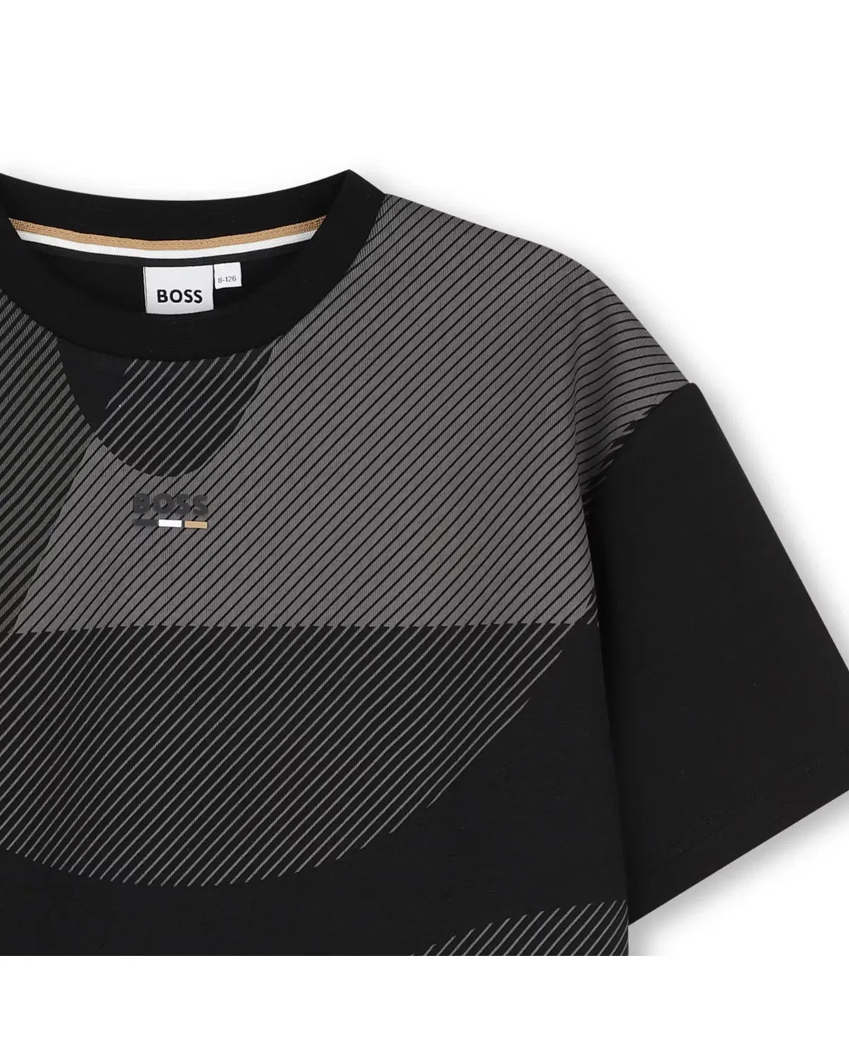 Детская футболка с коротким рукавом с принтом BOSS Kidswear, Negro — фото 2
