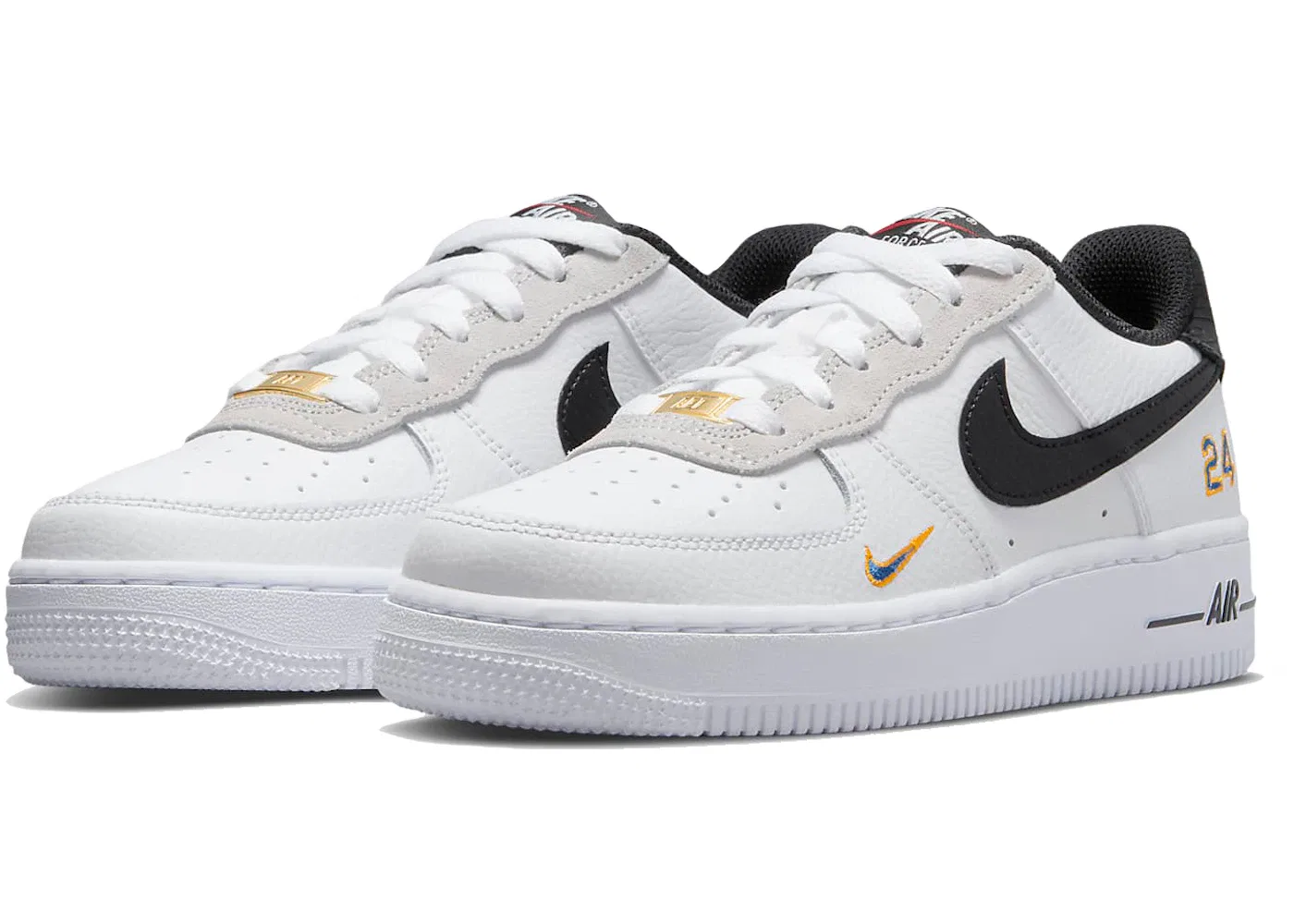 Детские кроссовки Lifestyle с принтом Nike Air Force 1 Low Nike, White/Lyon Blue-University Gold-Black