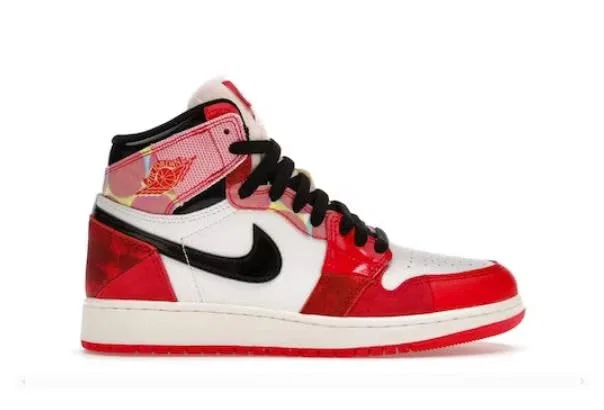 Детские кроссовки Nike Air Jordan 1 Retro High OG Spider-Man Across The Spider-Verse, Red University Black