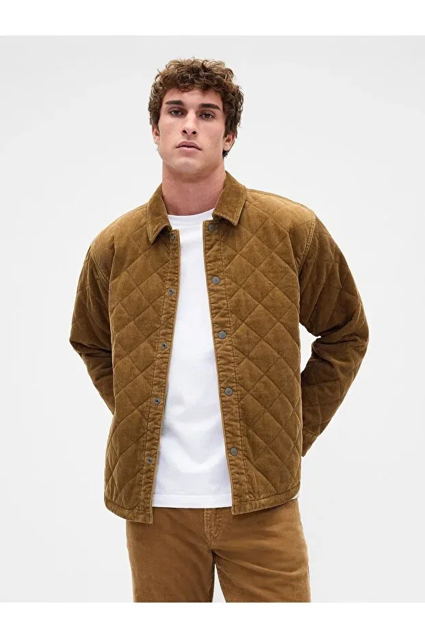Мужская куртка-рубашка с принтом Gap, Light Brown-001