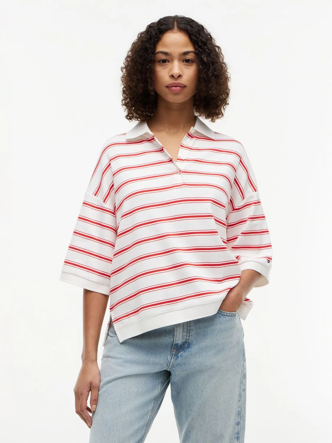 Поло свободного кроя Tommy Hilfiger, красный