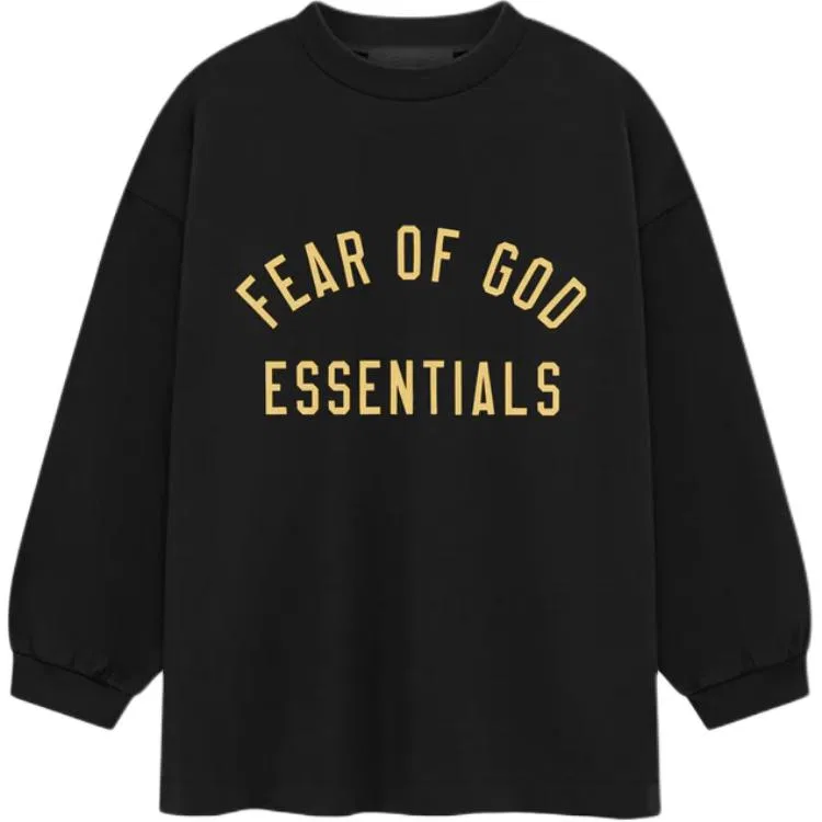 Детская футболка с длинным рукавом Fear Of God Essentials, Obsidian Black/Black