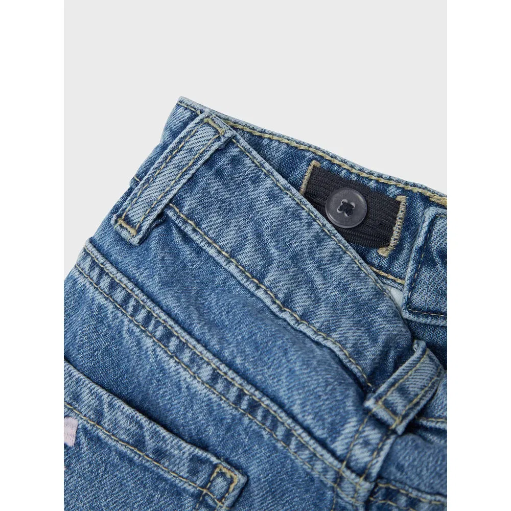 Детские джинсы для девочек с вышивкой Bella Mom 3285 Name it, Blue — фото 4