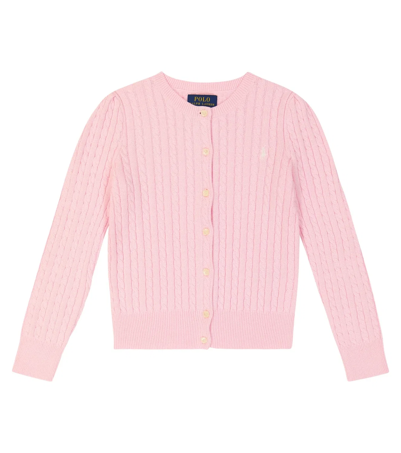 Вязаный кардиган в рубчик Polo Ralph Lauren Kids, розовый