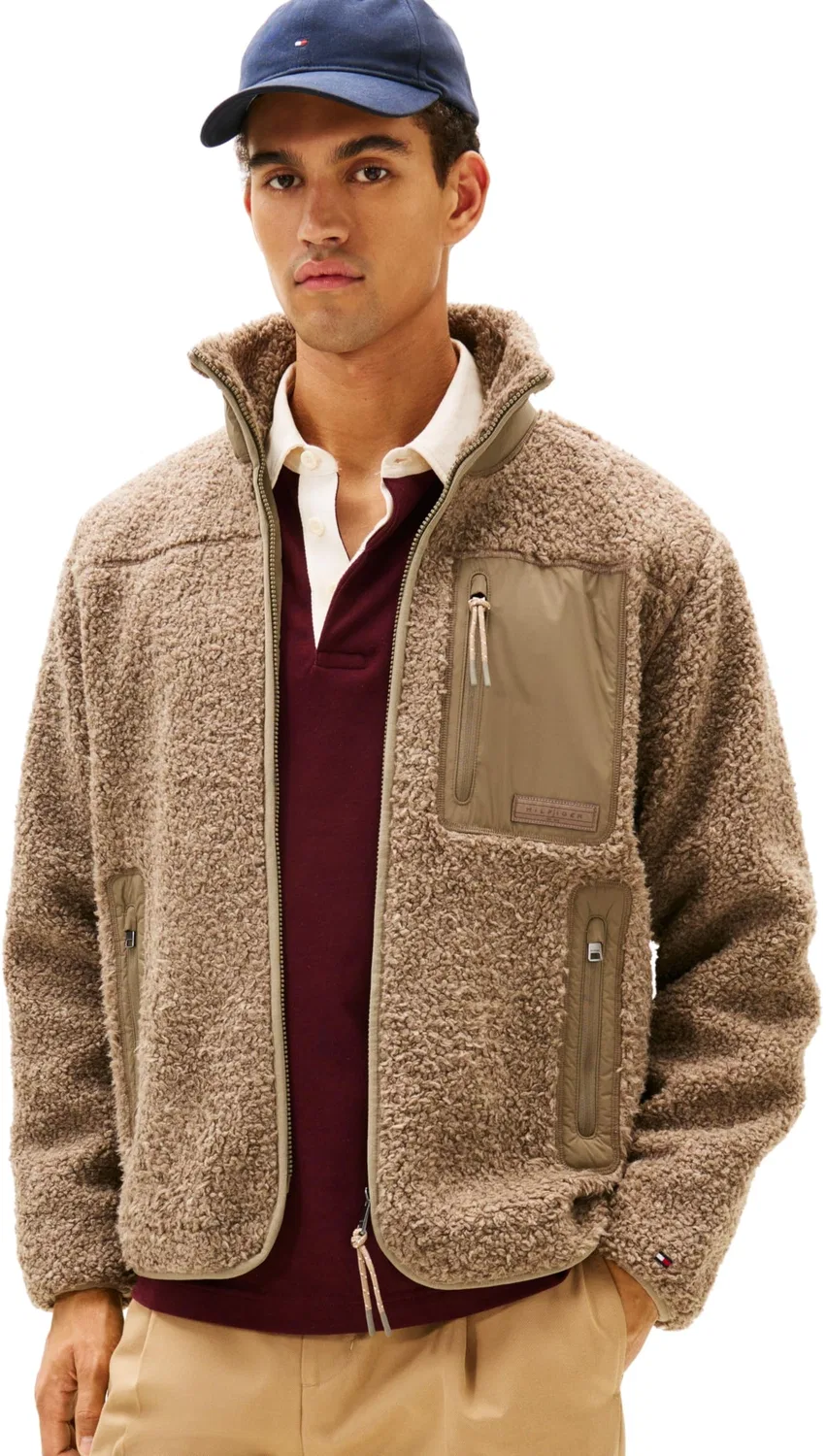 Мужской свитшот на молнии Teddy Fleece Tommy Hilfiger, Coastal Taupe