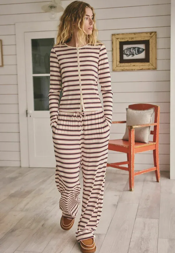 Пижама полосатая Regular fit long sleeve set Next, Red/Blue Stripe, синий — фото 2