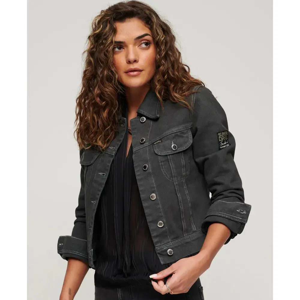 Женская укороченная джинсовая куртка Superdry Workwear St Tropez, Grau