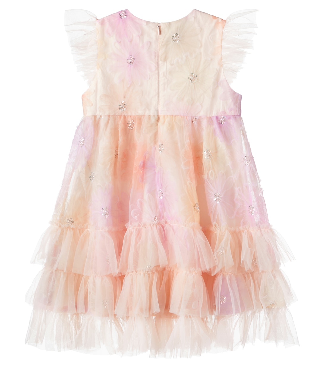Муза украшенное цветами многослойное платье из тюля Tutu Du Monde, Sheer Pink — фото 3