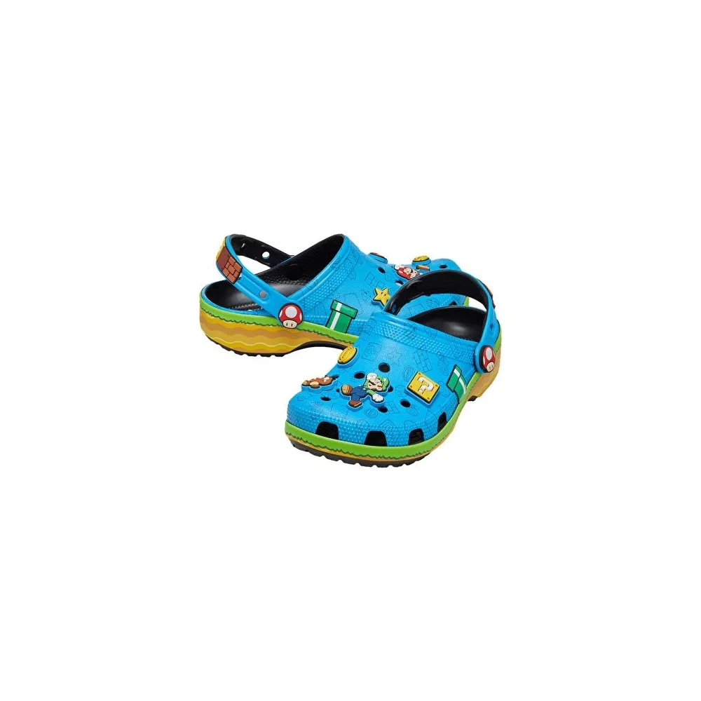Детские сандалии-слайды Crocs Super Mario Core Cls Clg K, Разноцветные — фото 3