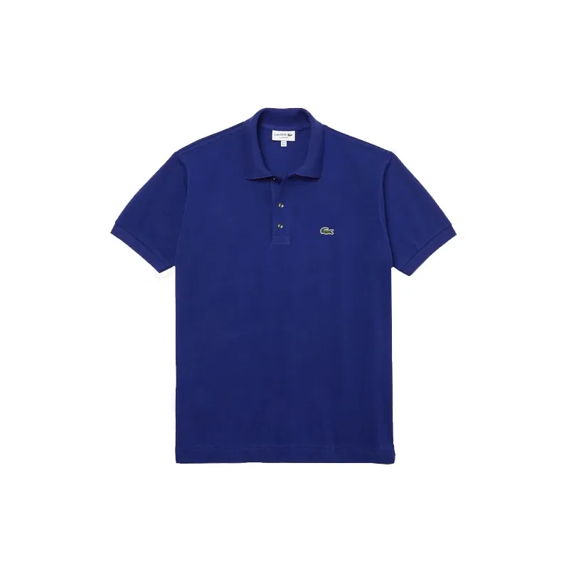 Мужское поло Lacoste Original L.12.12, хлопковое пике, короткий рукав, темно-синий