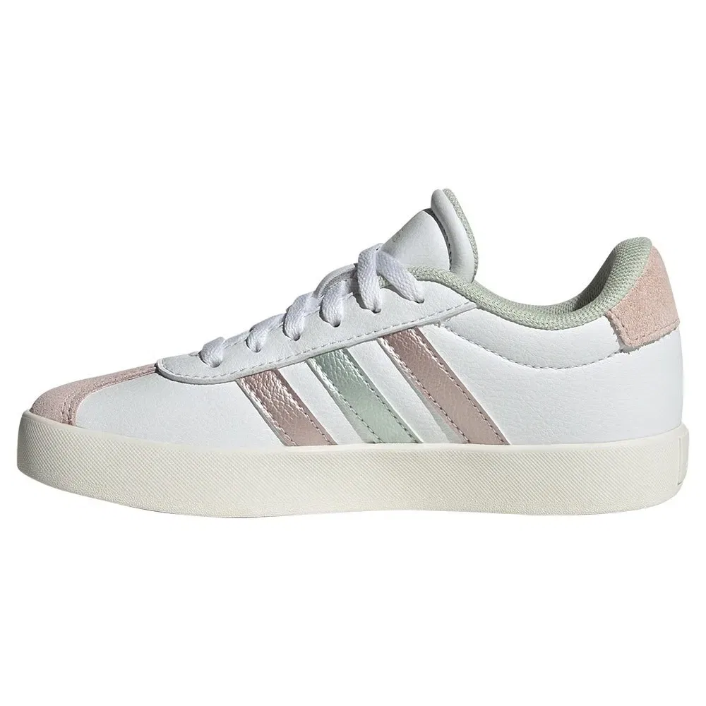 Детские кроссовки для девочек с липучкой VL Court 3.0 Adidas, White — фото 3
