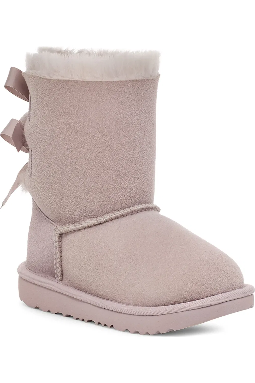 Детские сапоги на плоской подошве с двумя бантами Bailey Bow II UGG, Pale Smoke