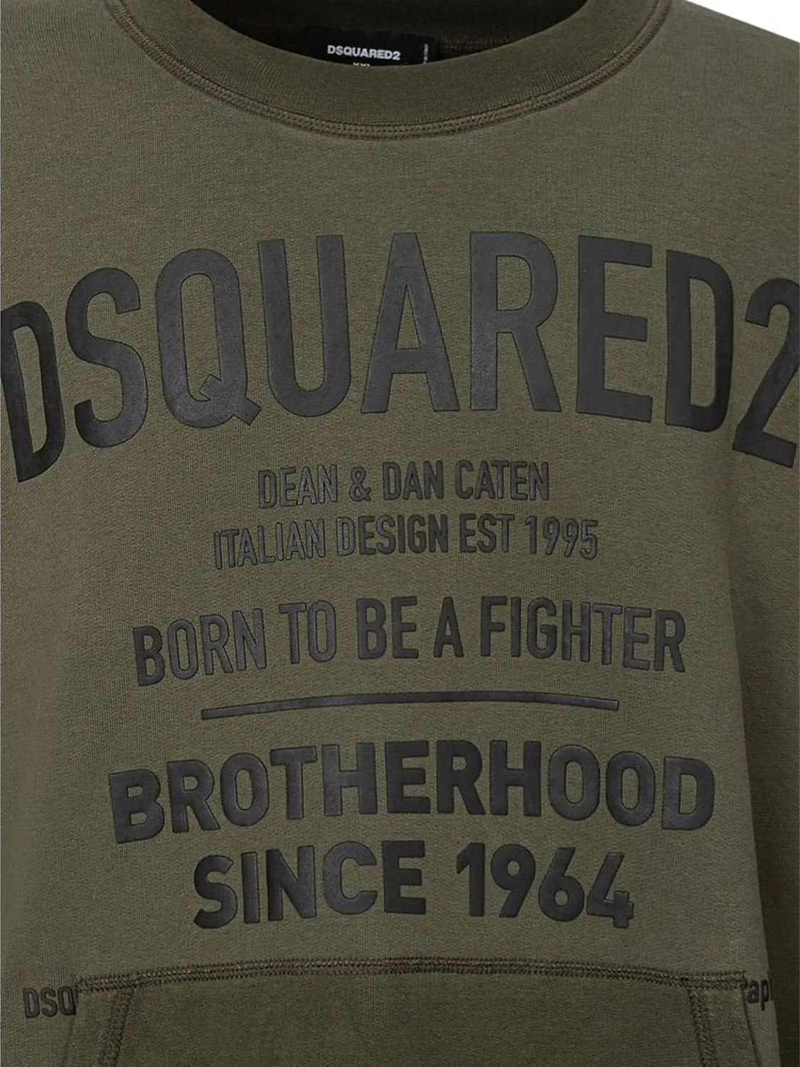 Свитшот с принтом оверсайз DSQUARED2, зеленый — фото 2