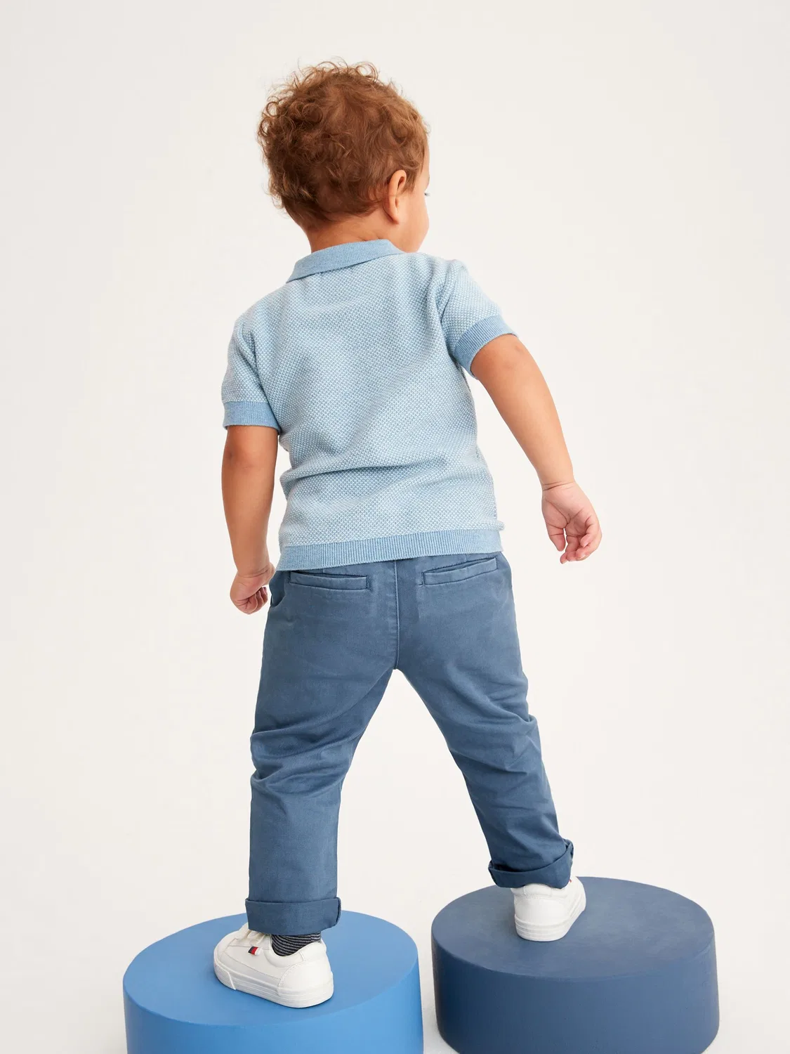 Чиносы на резинке, модель Stretch Chino Next, синие — фото 3