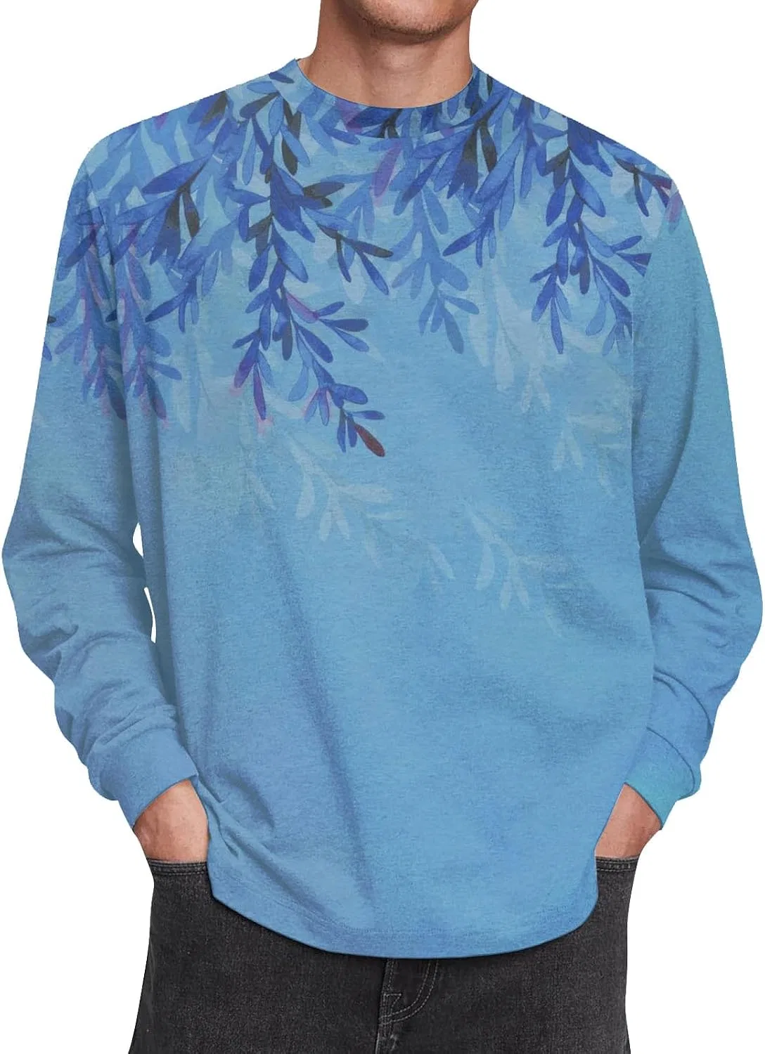 Мужская футболка с цветочным принтом Basic Tee, Blue