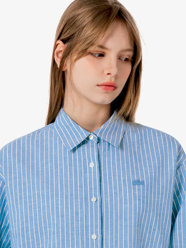 Рубашка кроп-топ LACOSTE, Blue — фото 2
