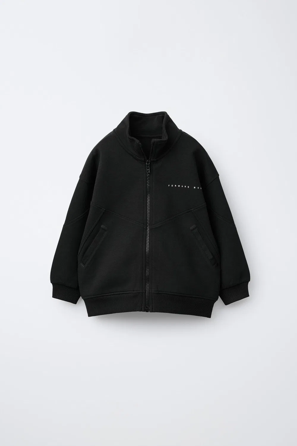 Толстовка на молнии из трикотажа ZARA, Black