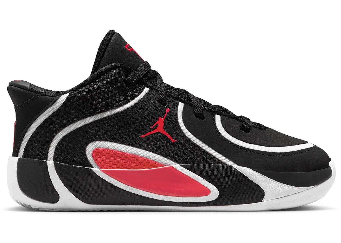 Детские кроссовки для мальчиков с длинным шнурком Jordan Tatum 4 Jordan, Black/University Red/White