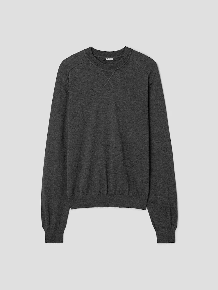 Свитер свободного кроя Le Sweater Brode JACQUEMUS, Dark Grey