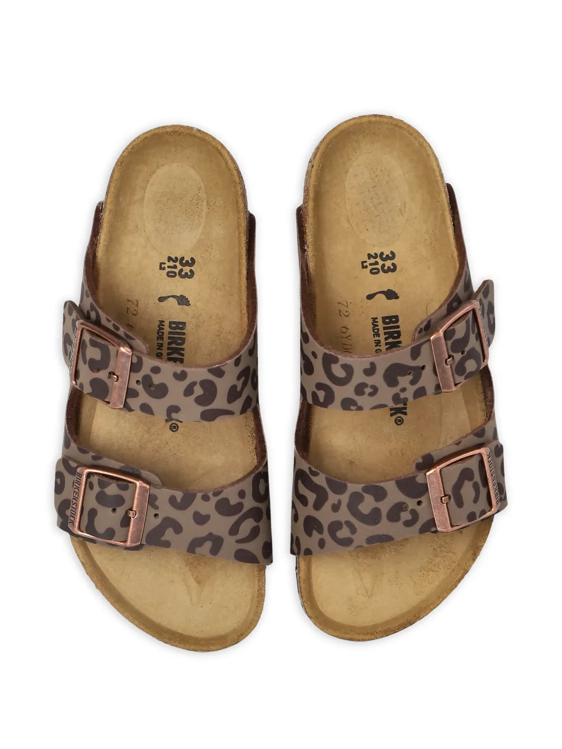 Сандалии Arizona с леопардовым принтом Birkenstock, нейтральные — фото 2