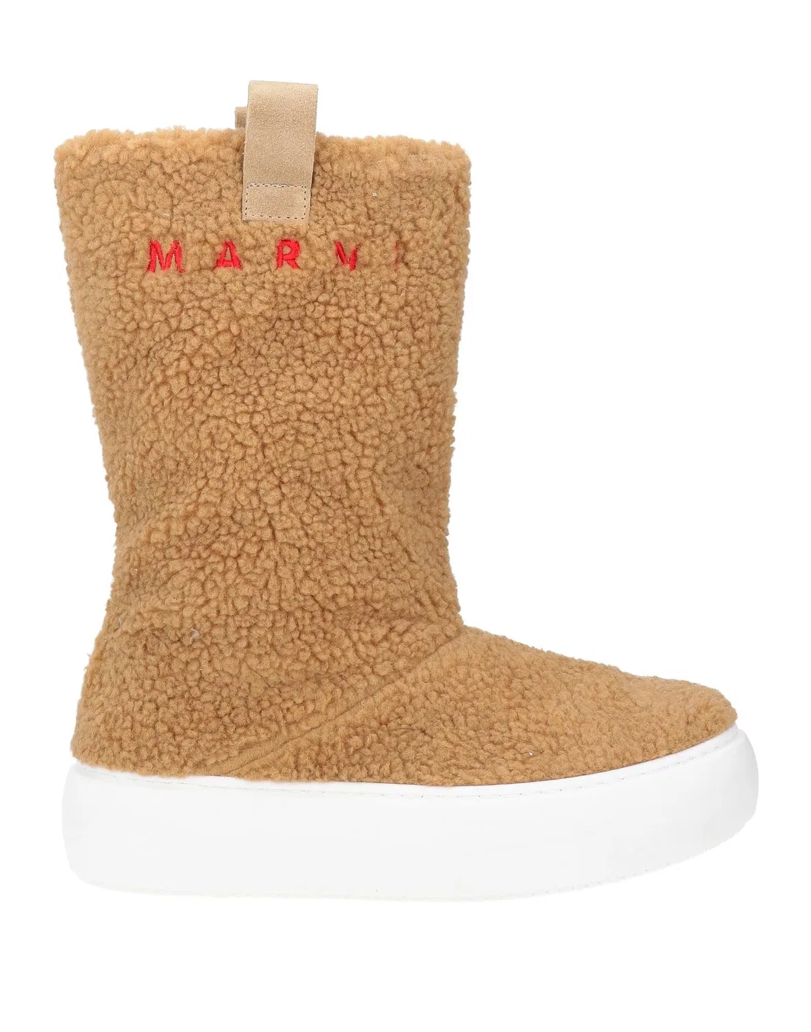 Детские ботинки-челси утепленные с мехом Marni, коричневый