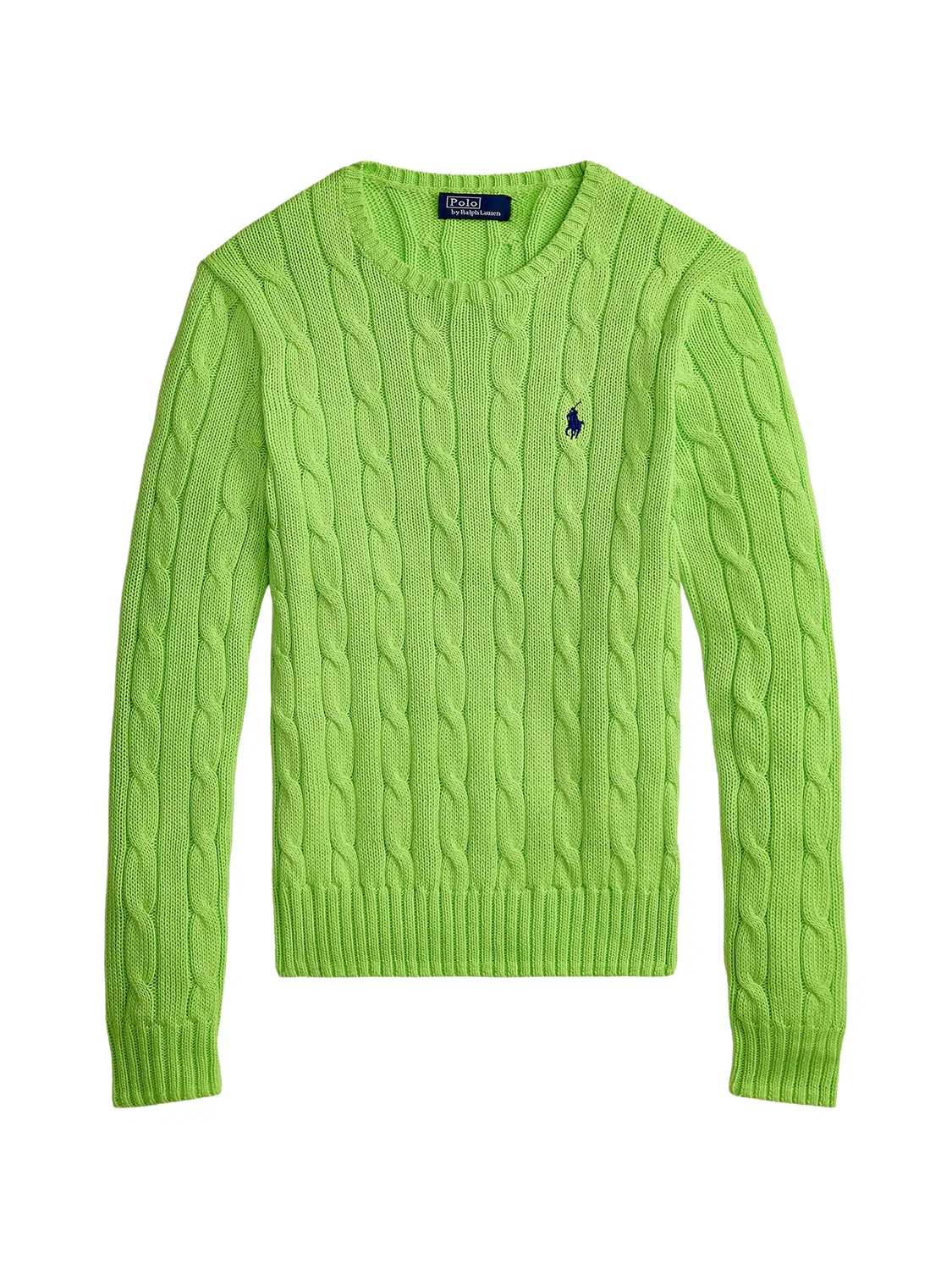 Свитер с логотипом из косичечного вязания Polo Ralph Lauren, зеленый